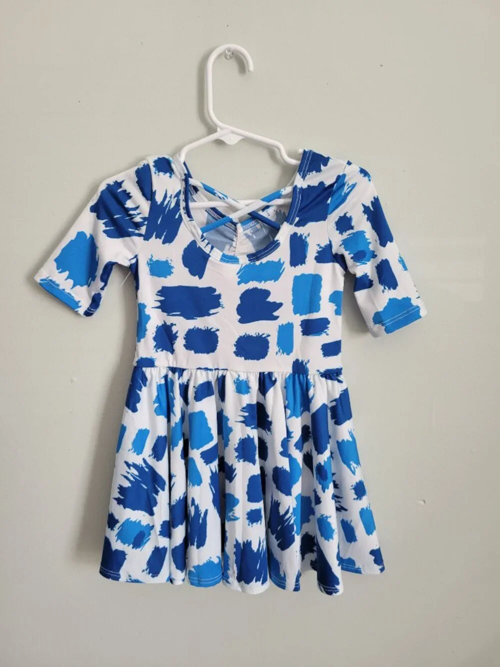 Dot Dot Smile Dress Girl's 2T Toddler Blue Paint Splatter Ballerina NWT